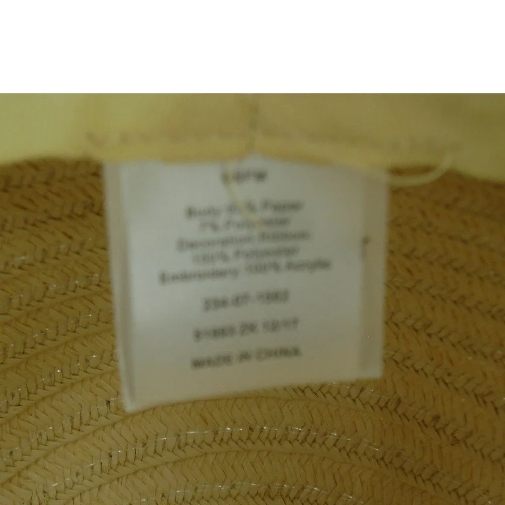 Women's Do Not Disturb Straw Floppy Sun Hat Tan Black Ribbon Wide Brim Beach